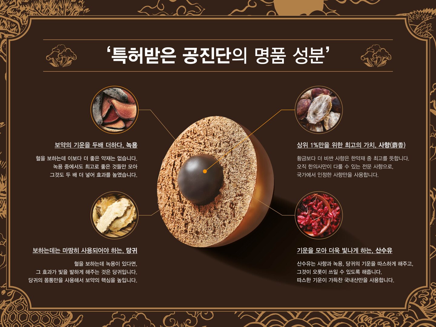 공진단의 명품 원료 구성